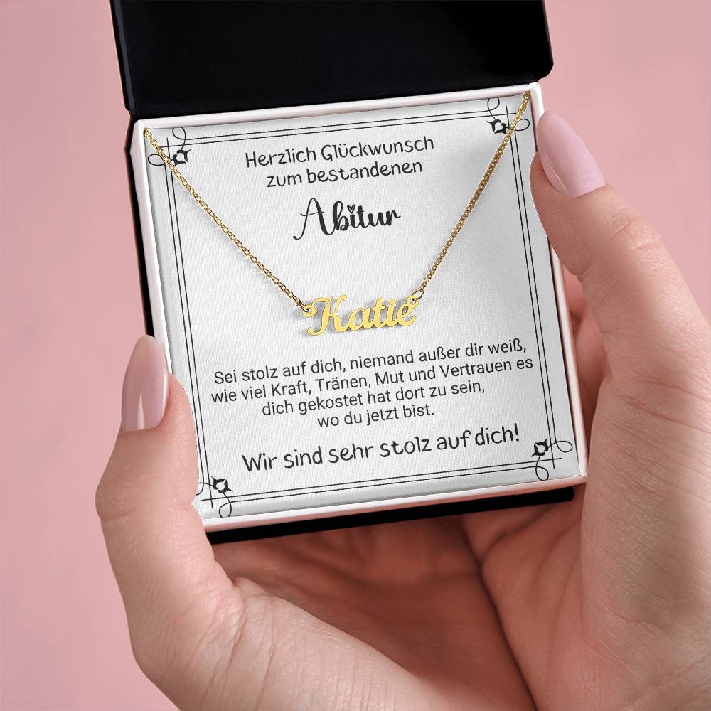 Herzlich Glückwunsch Zum Bestandenen Abitur - Custom Name Necklace