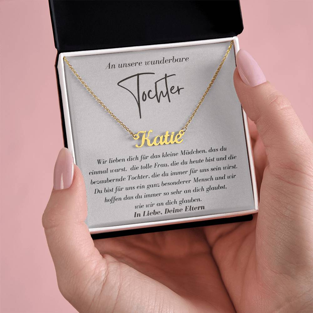 An Unsere Wunderbare Tochter – Wir Lieben Dich – Custom Name Necklace