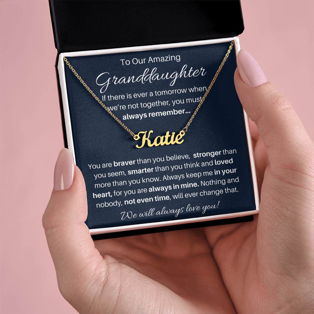 Personalized Granddaughter Keepsake Name Necklace