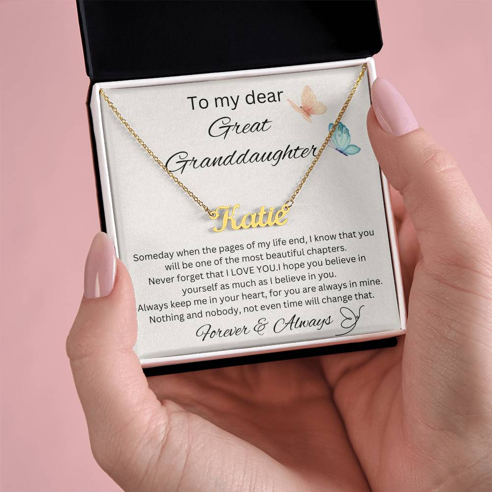 To My Great Granddaughter - Someday - Name Necklace 2
