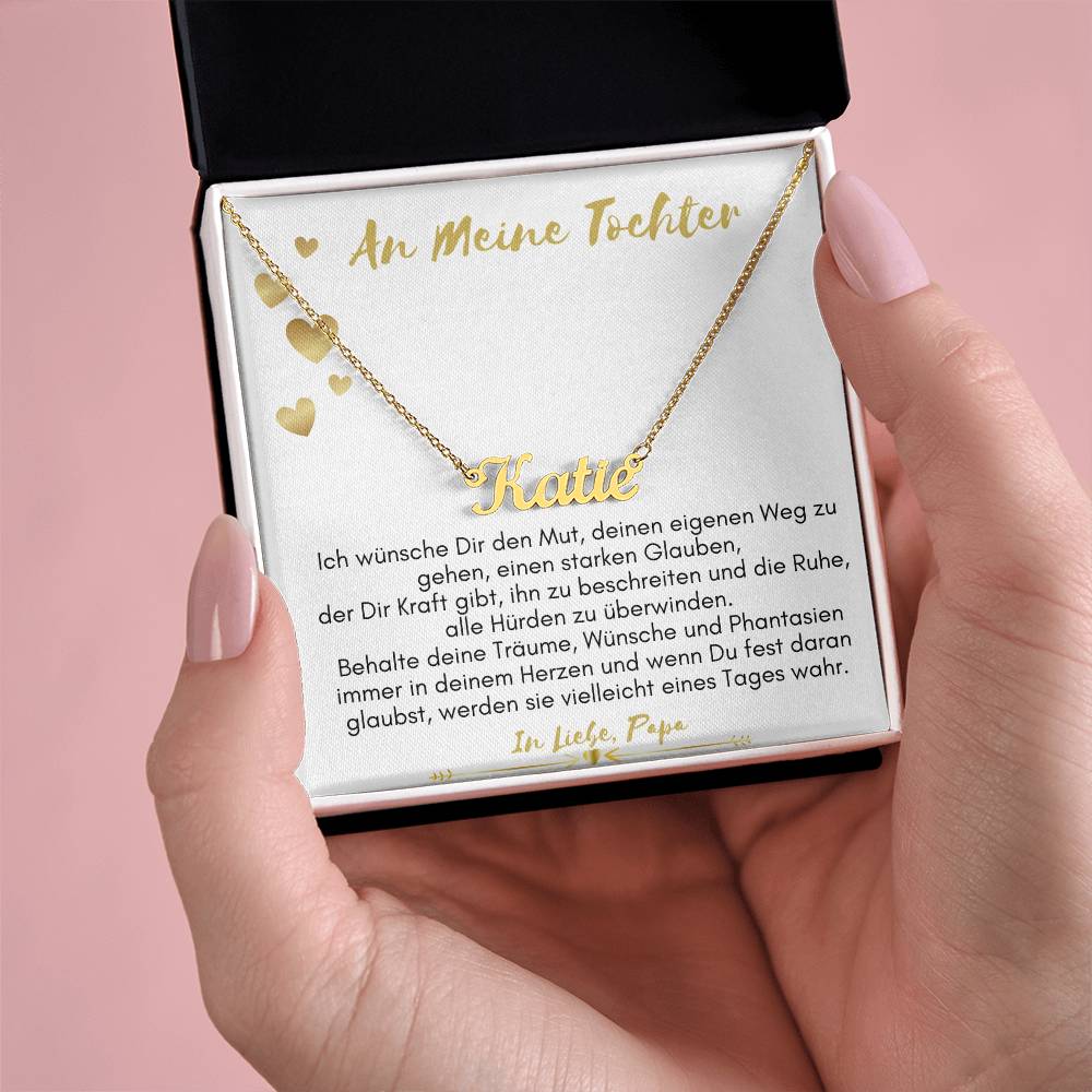 An Meine Tochter –  Behalte Deine Träume – Custom Name Necklace