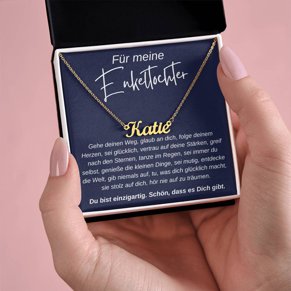 Für Meine Enkeltochter - Glaub An Dich - Personalisierte Namenskette