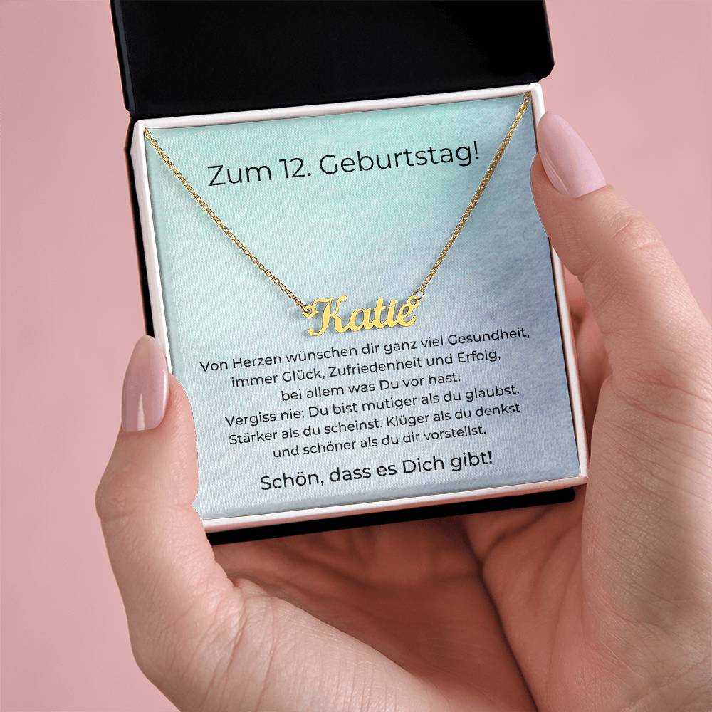 Zum 12. Geburtstag Personalisierte Namenskette