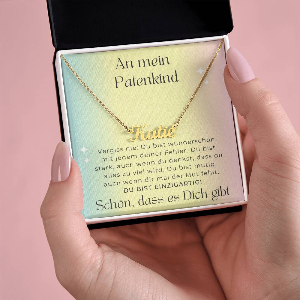 An Mein Patenkind - Du Bist Mutig - Custom Name Necklace