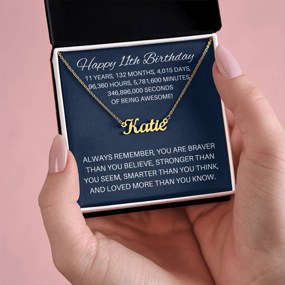 Personalized 11th Birthday Gift - Custom Name Necklace