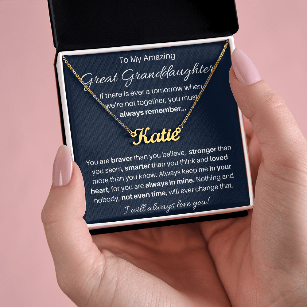To My Beautiful Great Granddaughter Personalized Name Necklace