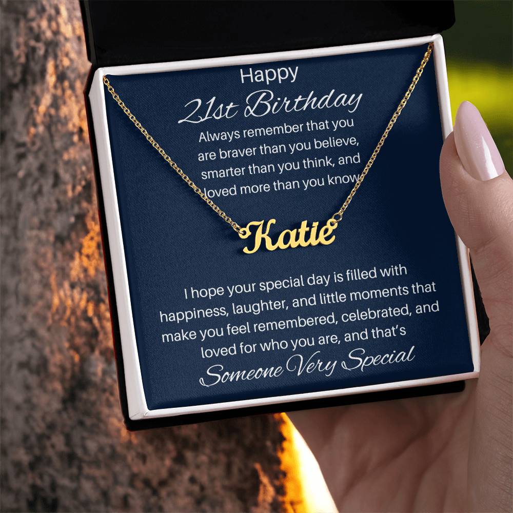 To Someone Very Special | Happy 21st Birthday | Custom Name Necklace