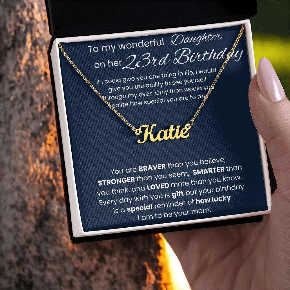 23rd Birthday Necklace Gift - Custom Name Necklace