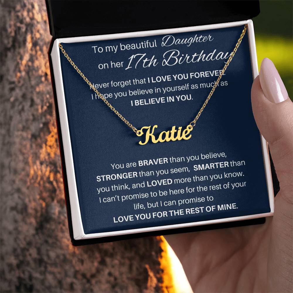 17th Birthday Gift Personalized Name Necklace