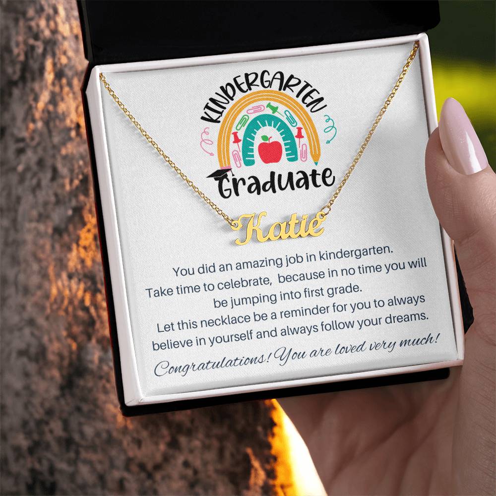 Kindergarten Graduation Gift - Custom Name Necklace 1