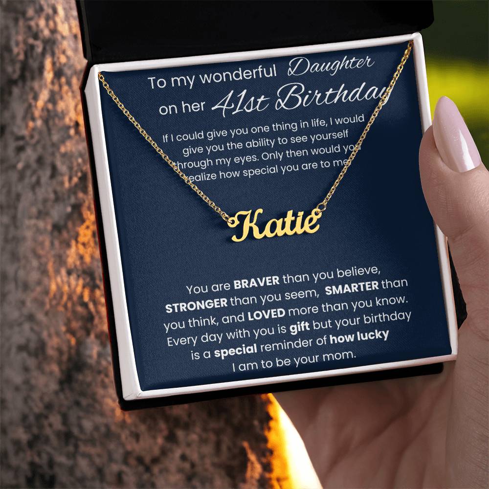 41st Birthday Necklace Gift - Custom Name Necklace