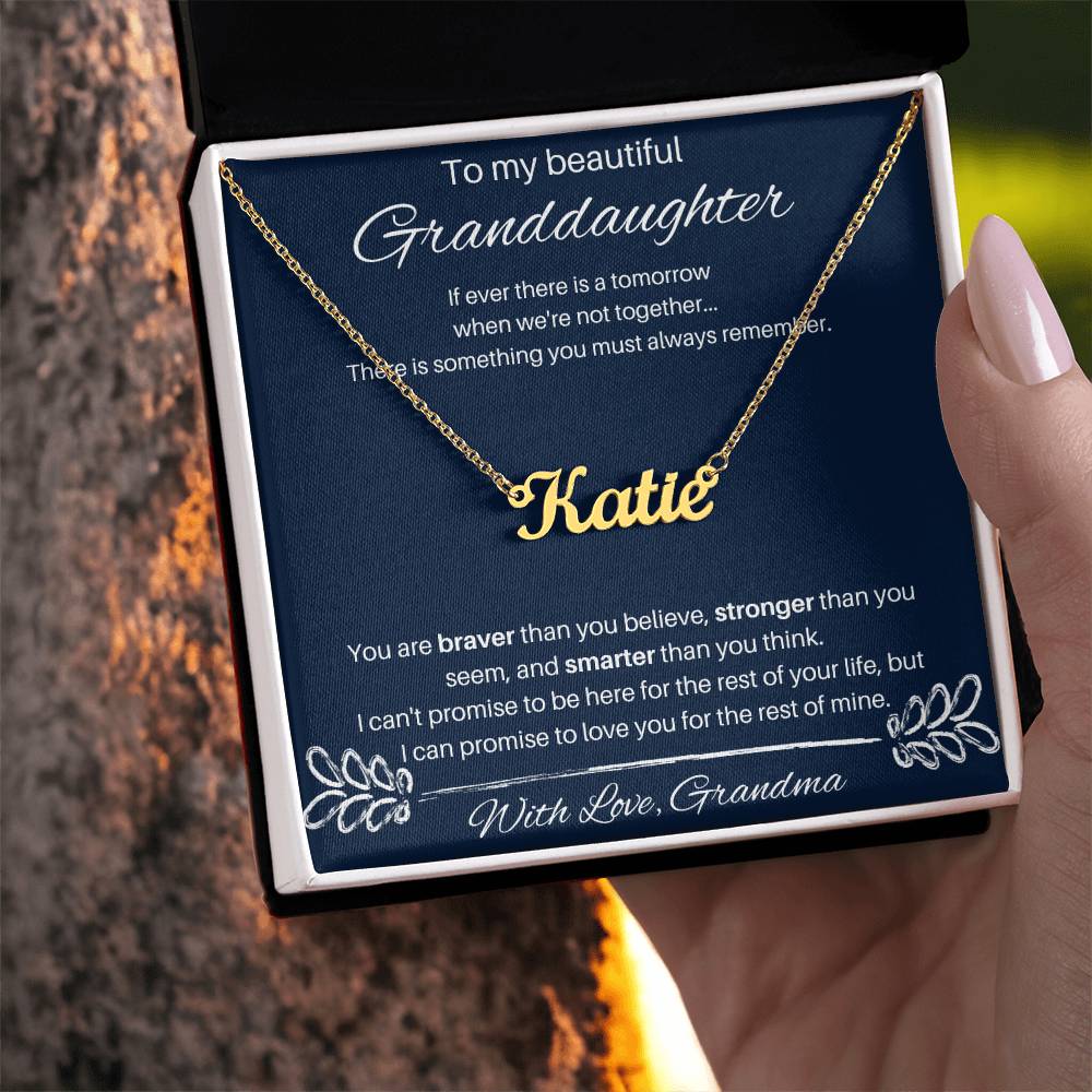 To My Beautiful Granddaughter - You Are Smarter Than You Think - Custom Name Necklace