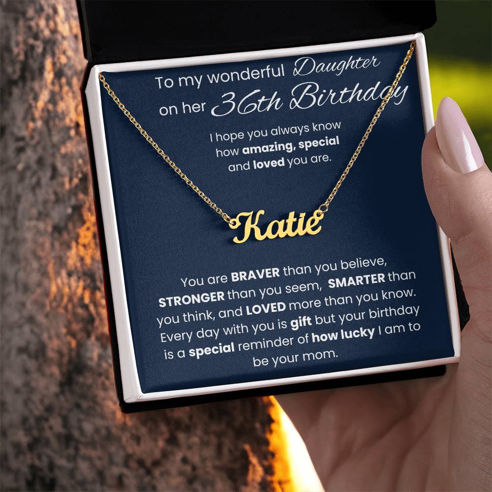 36th Birthday Personalized Gift - Custom Name Necklace