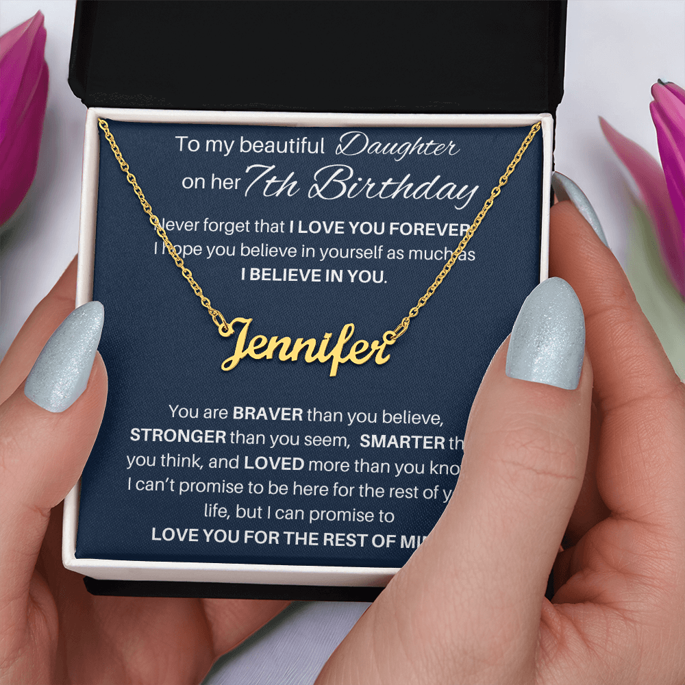7th Birthday Gift Personalized Name Necklace