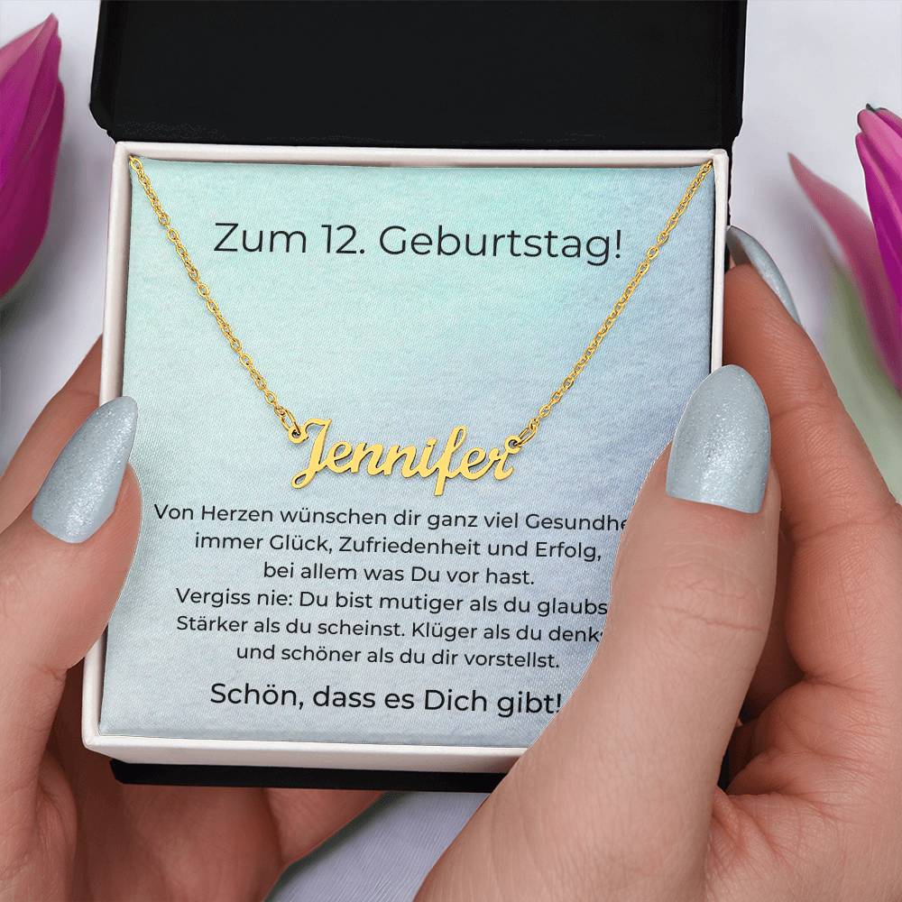 Zum 12. Geburtstag Personalisierte Namenskette