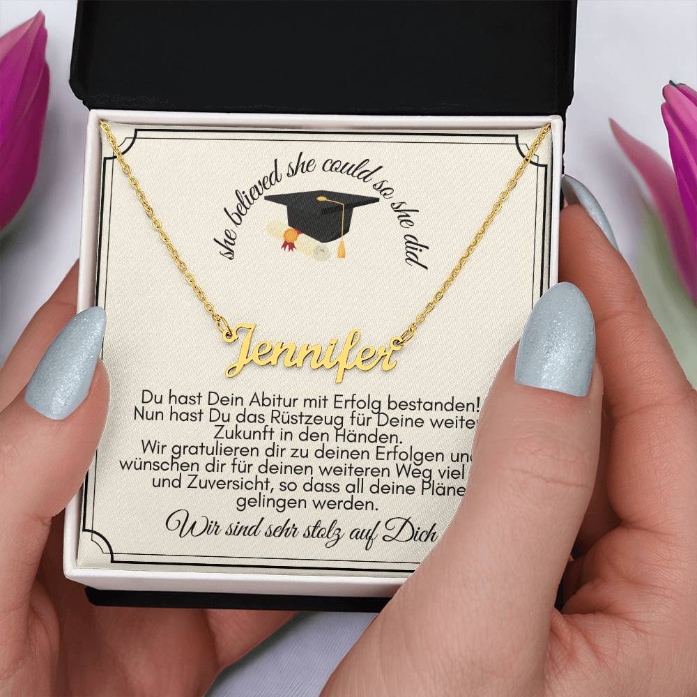 Wir Sind Schr Stolz Auf Dich - Custom Name Necklace