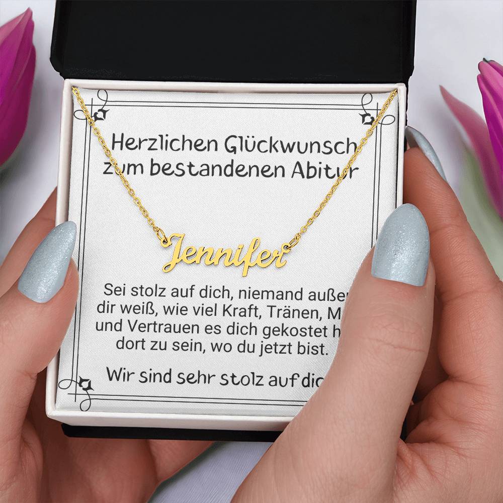 Herzlichen Glückwunsch Zum Bestandenen Abitur - Custom Name Necklace