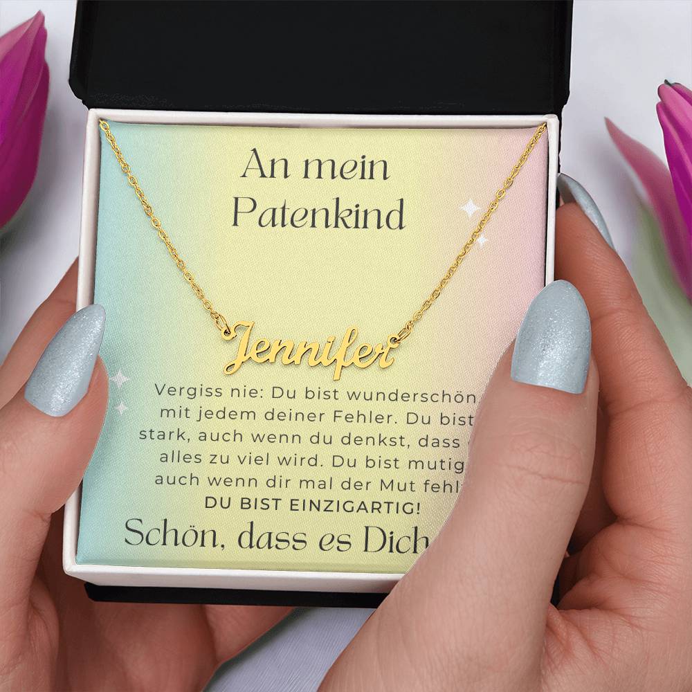 An Mein Patenkind - Du Bist Mutig - Custom Name Necklace