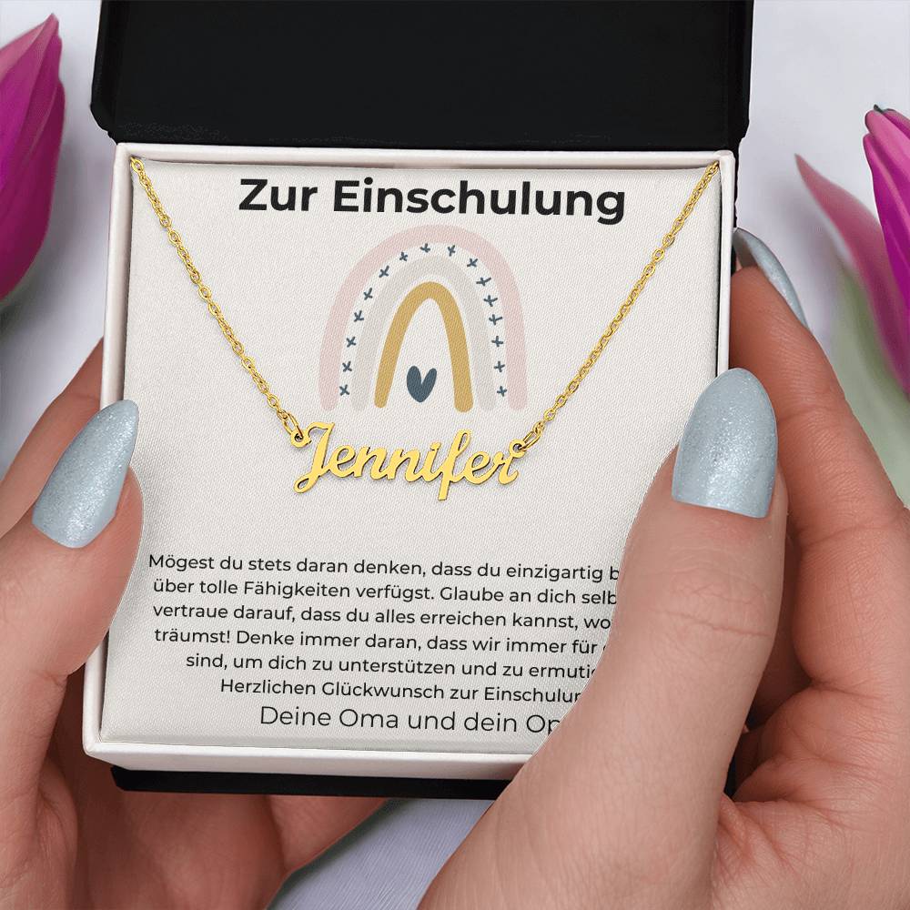 Vertraue Darauf Dass Du Alles Erreichen Kannst Wovon Du Träumst - Custom Name Necklace