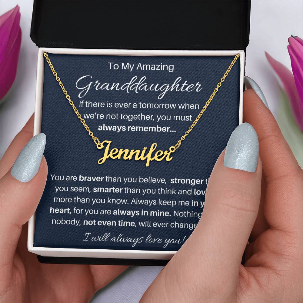 To My Beautiful Granddaughter Custom Name Necklace