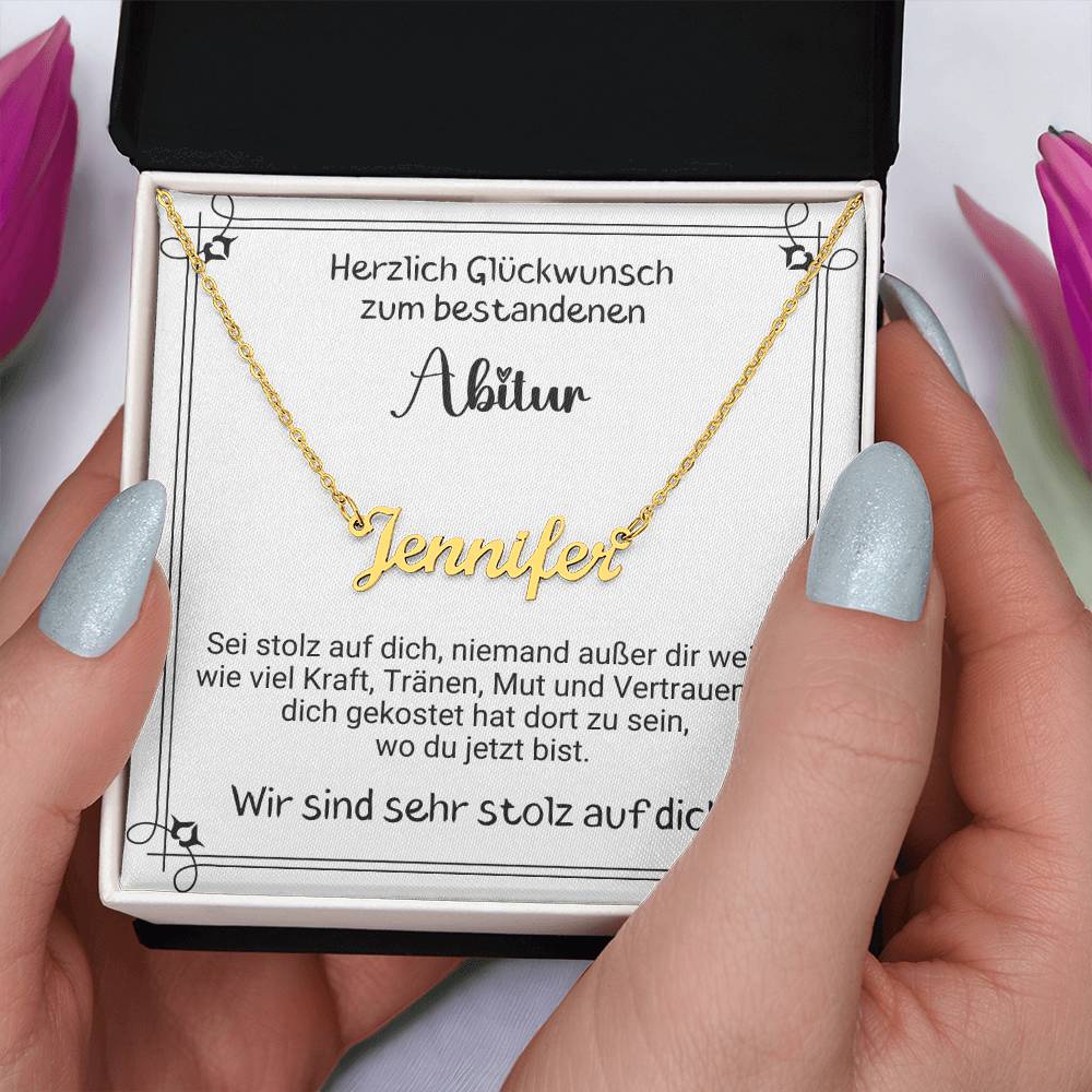 Herzlich Glückwunsch Zum Bestandenen Abitur - Custom Name Necklace