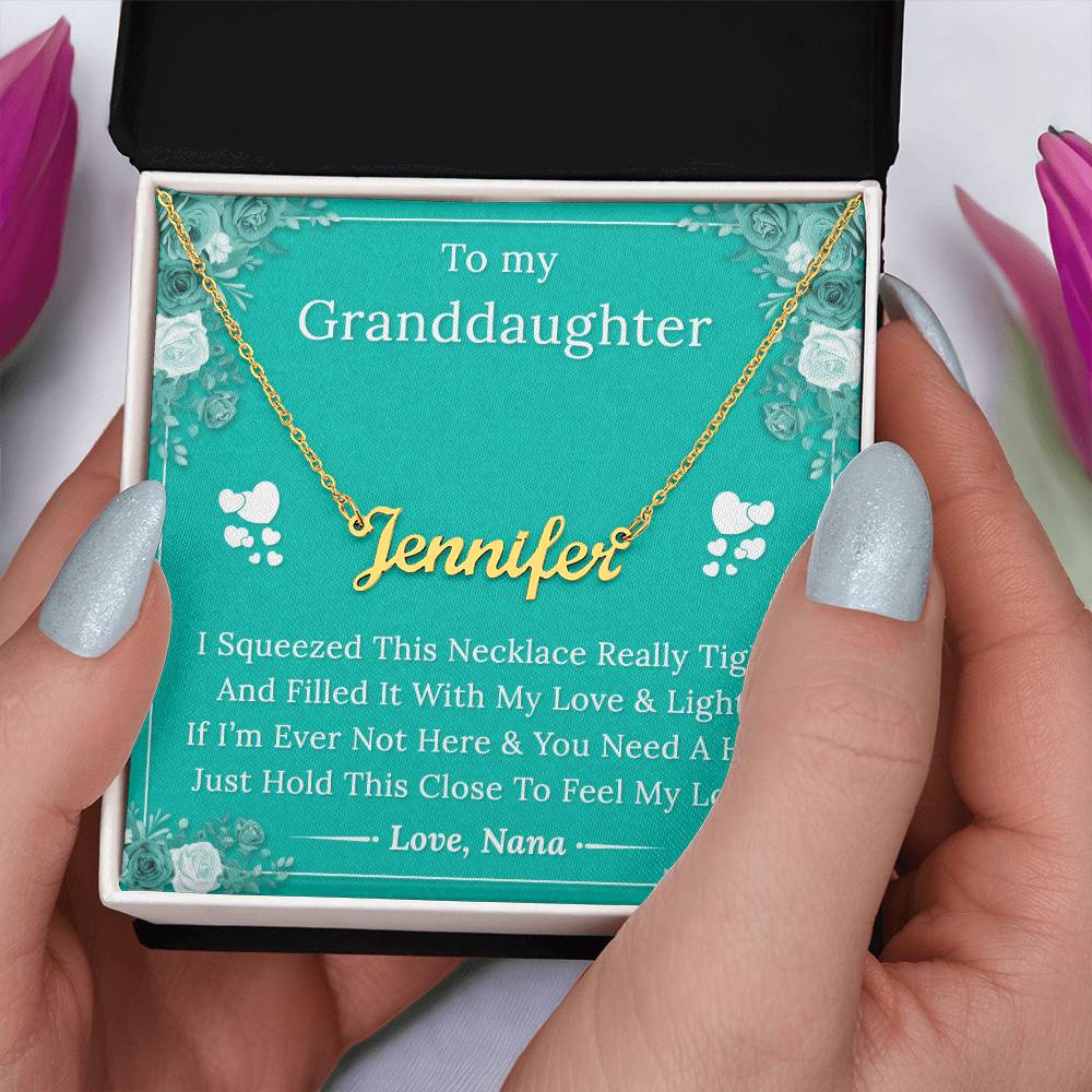 To My Granddaughter - Filled With My Love & Light - Custom Name Necklace