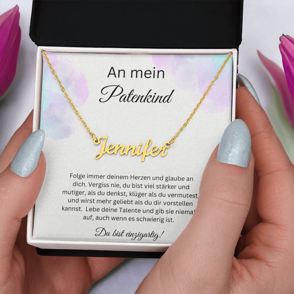 An Mein Patenkind - Du Bist Mutiger Als Du Denkst - Custom Name Necklace