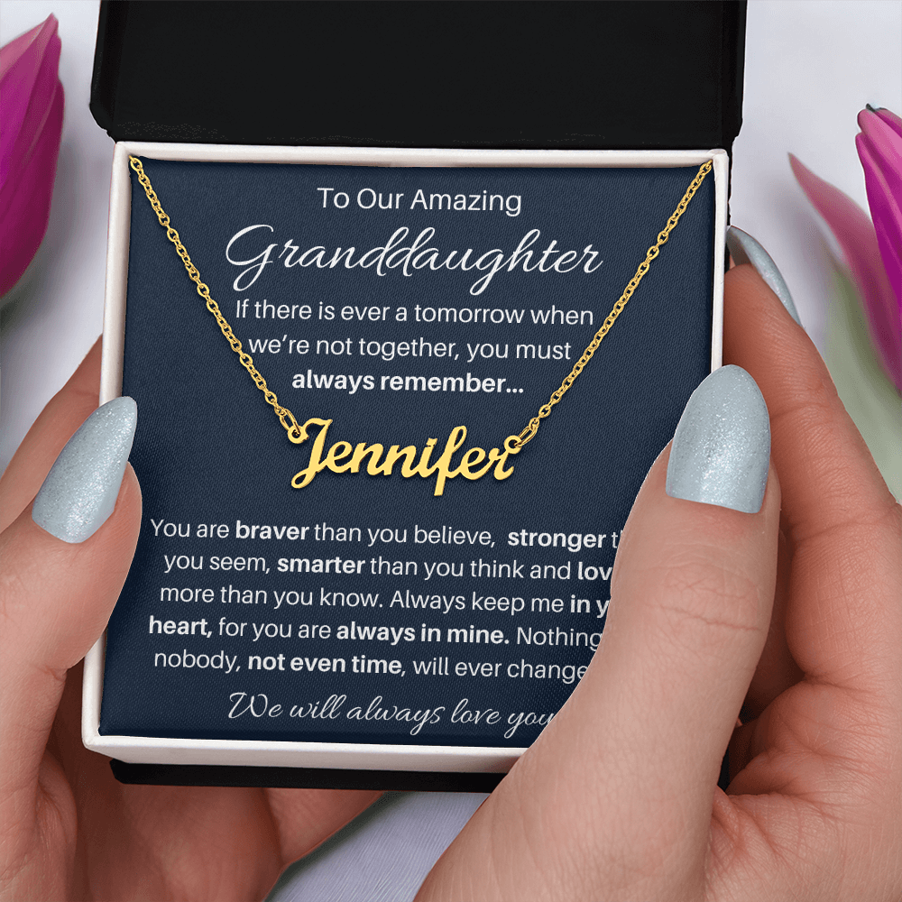 Personalized Granddaughter Keepsake Name Necklace