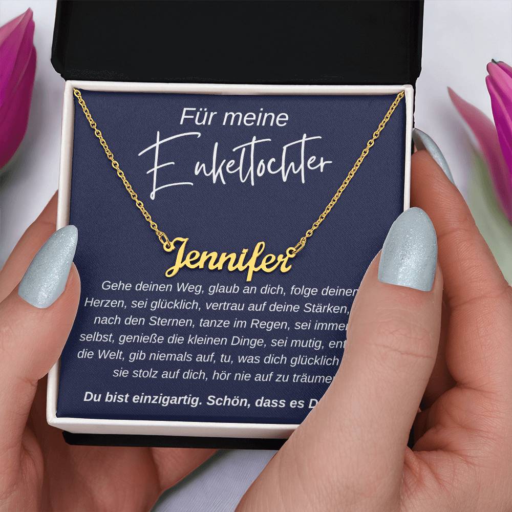 Für Meine Enkeltochter - Du Bist Einzigartig - Personalisierte Namenskette