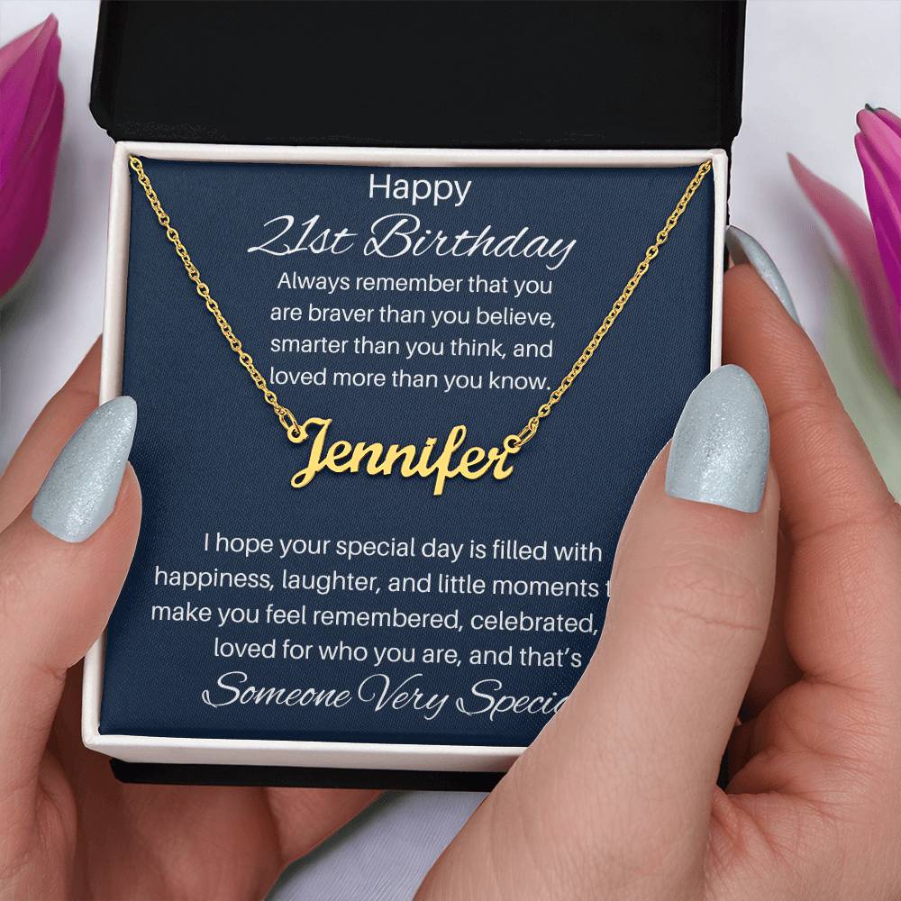To Someone Very Special | Happy 21st Birthday | Custom Name Necklace