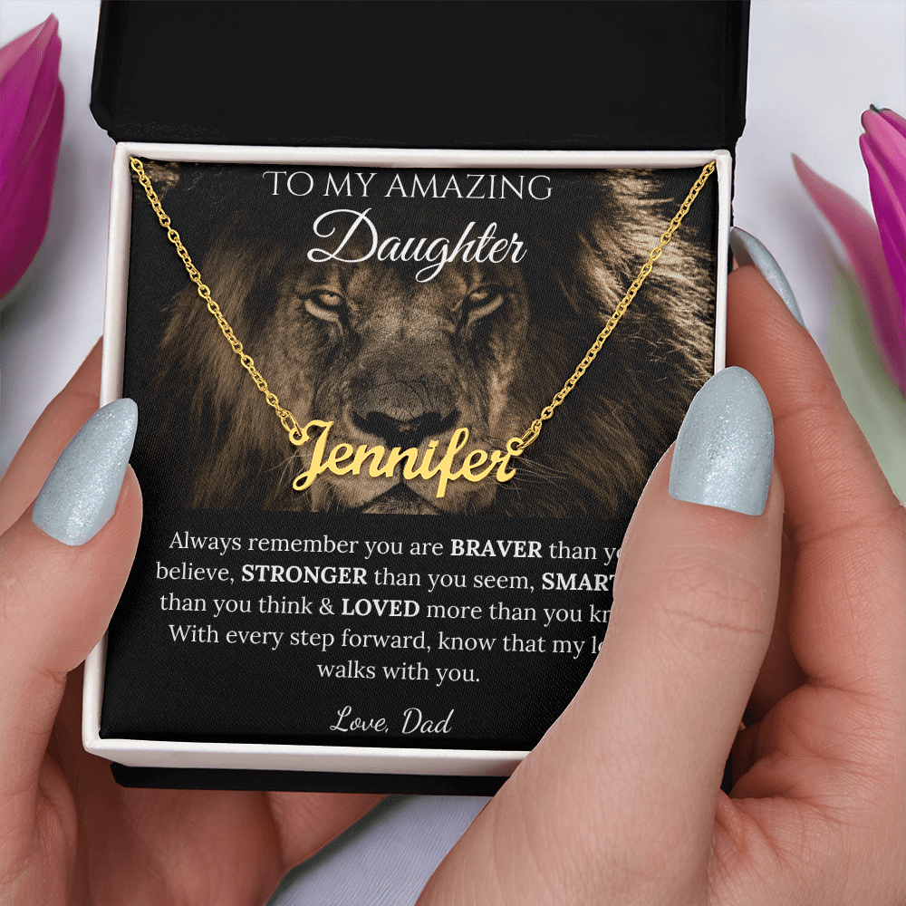 Personalized Name Necklace Daughter Gift From Dad 3