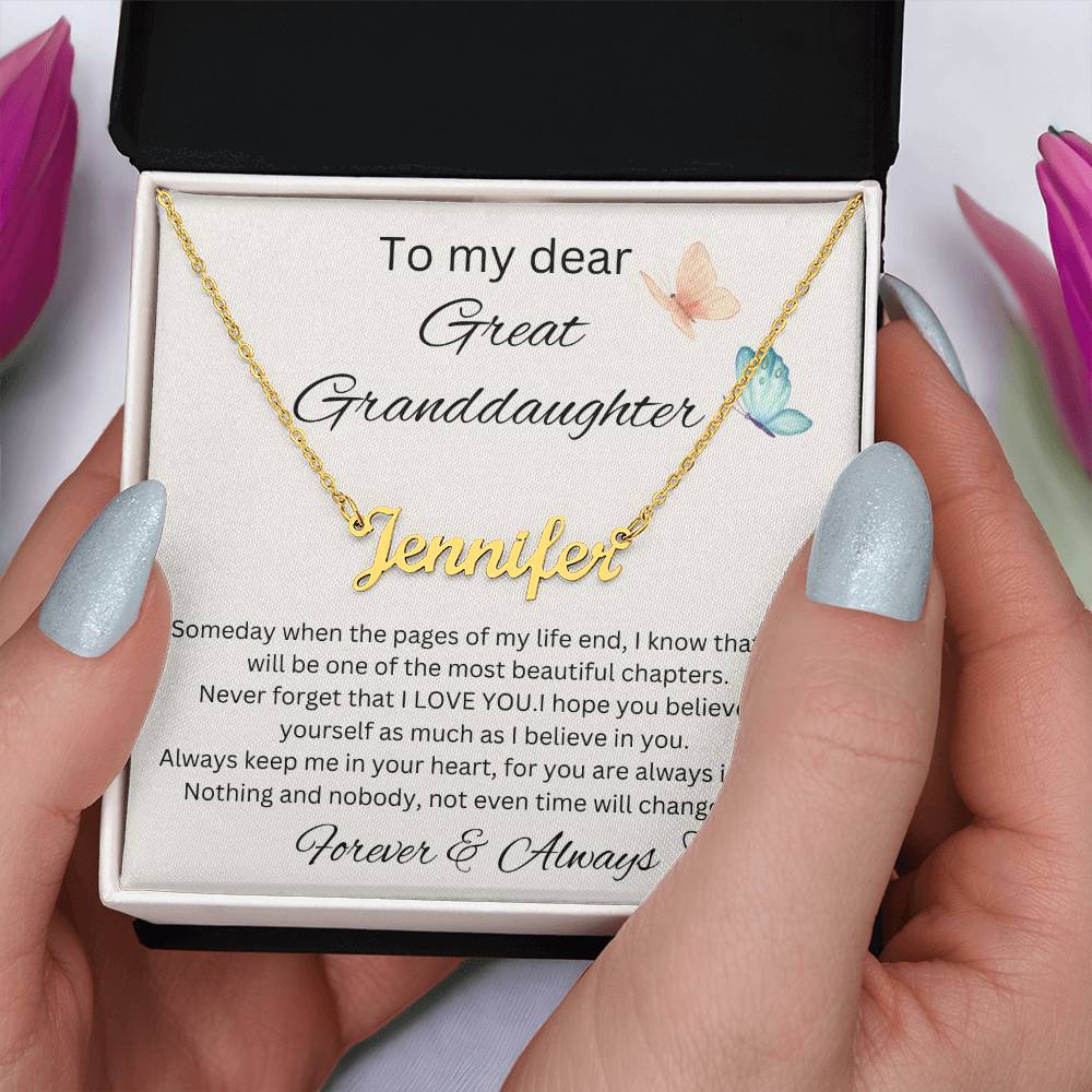 To My Great Granddaughter - Someday - Name Necklace 2