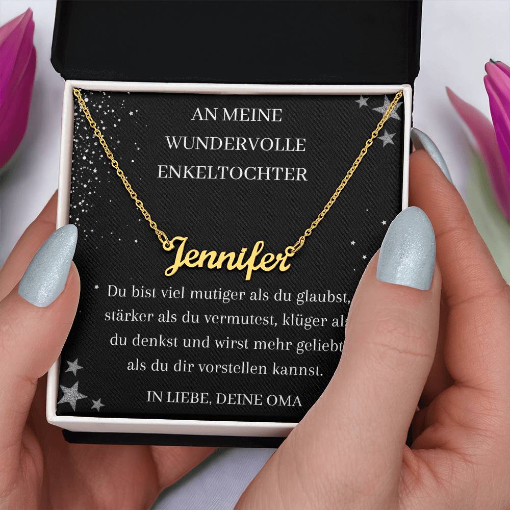An Meine Wundervolle Enkeltochter - Diene Oma - Personalisierte Namenskette