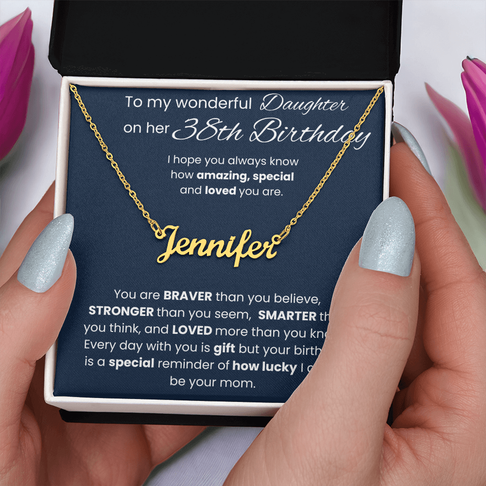 38th Birthday Personalized Gift - Custom Name Necklace