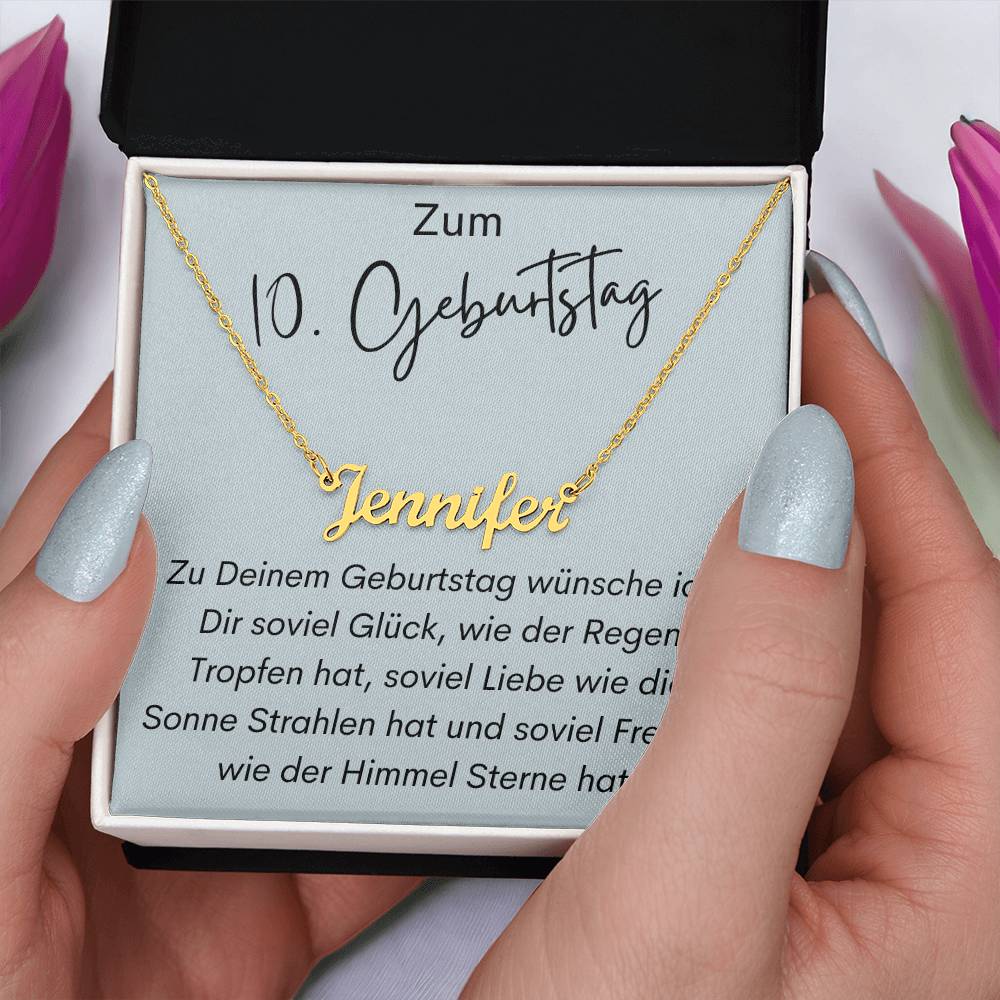 Zum 10. Geburtstag Personalisierte Namenskette