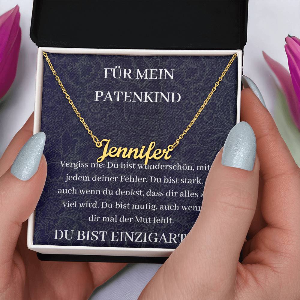Für Mien Patenkind - Du Bist Stark - Custom Name Necklace