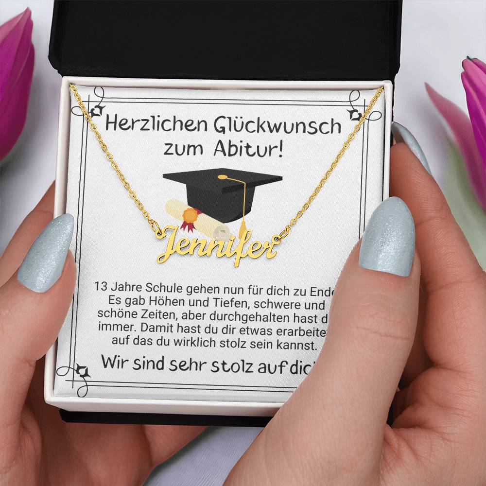 Herzlichen Glückwunsch Zum Abitur - Custom Name Necklace