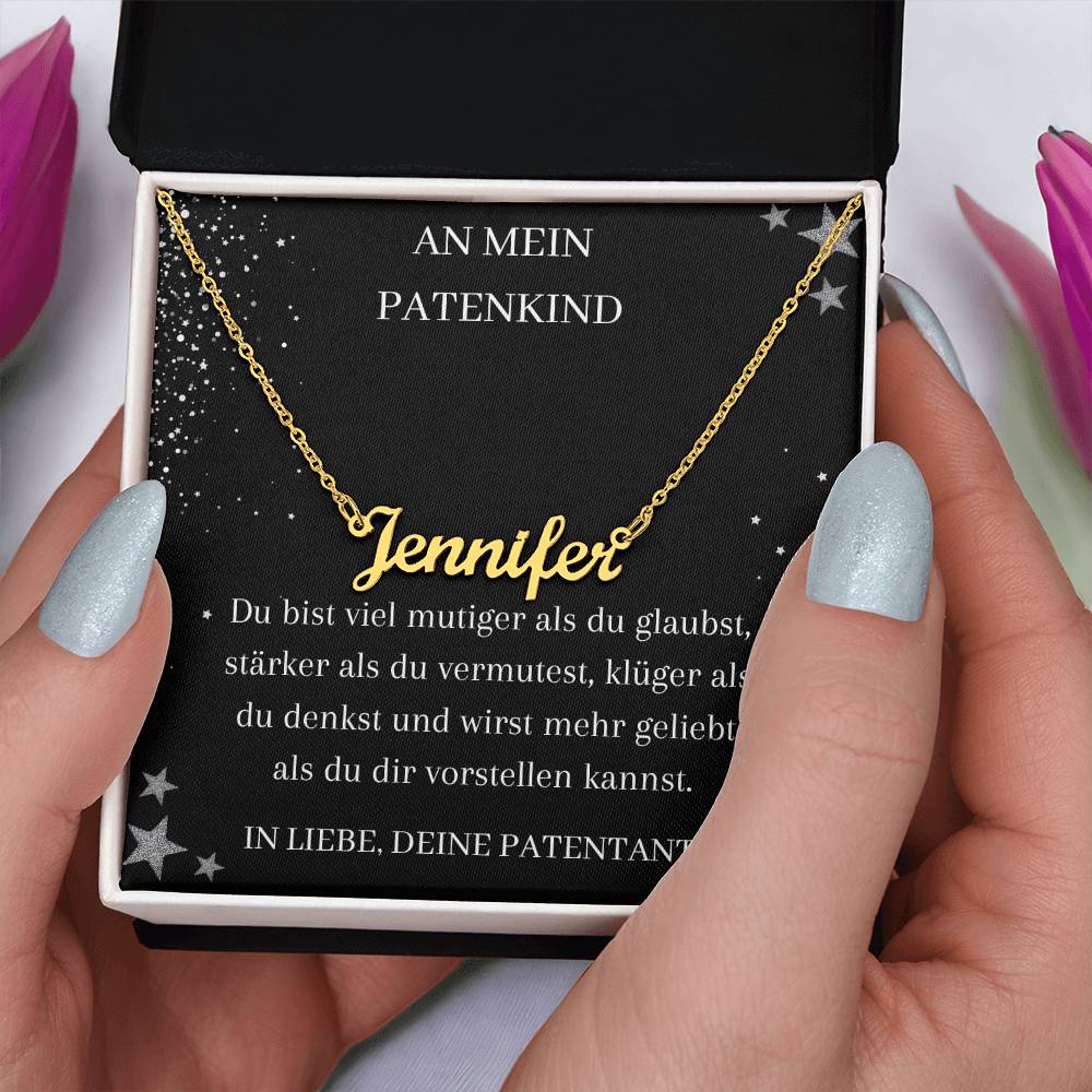 An Mein Patenkind - Du Bist Stälker Als Du Vermutest - Custom Name Necklace
