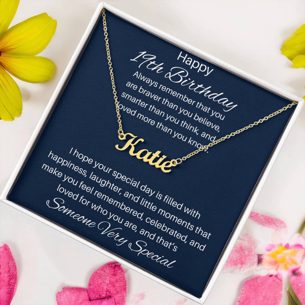To Someone Very Special | Happy 19th Birthday | Custom Name Necklace