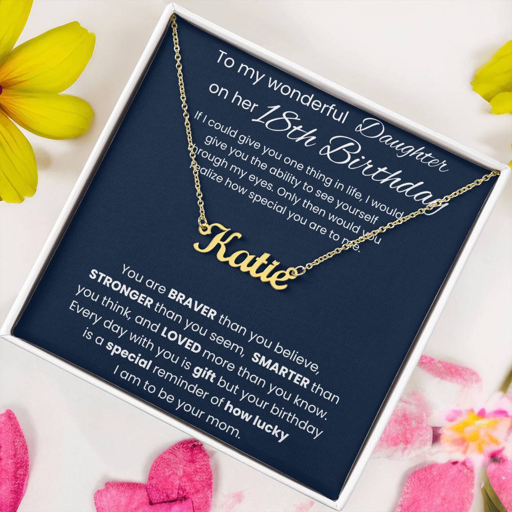 18th Birthday Necklace Gift - Custom Name Necklace