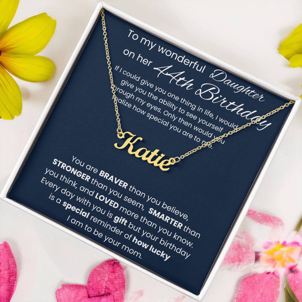 44th Birthday Necklace Gift - Custom Name Necklace