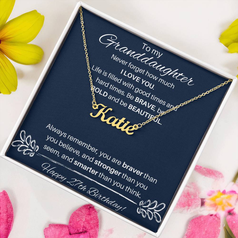 To My Granddaughter On Her 27th Birthday | Custom Name Necklace