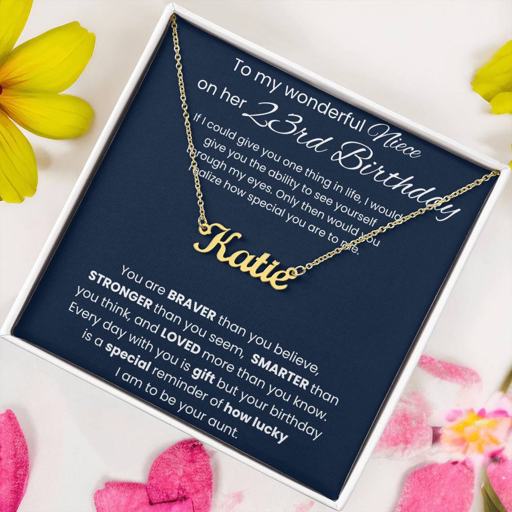 23rd Birthday Custom Name Necklace for Niece