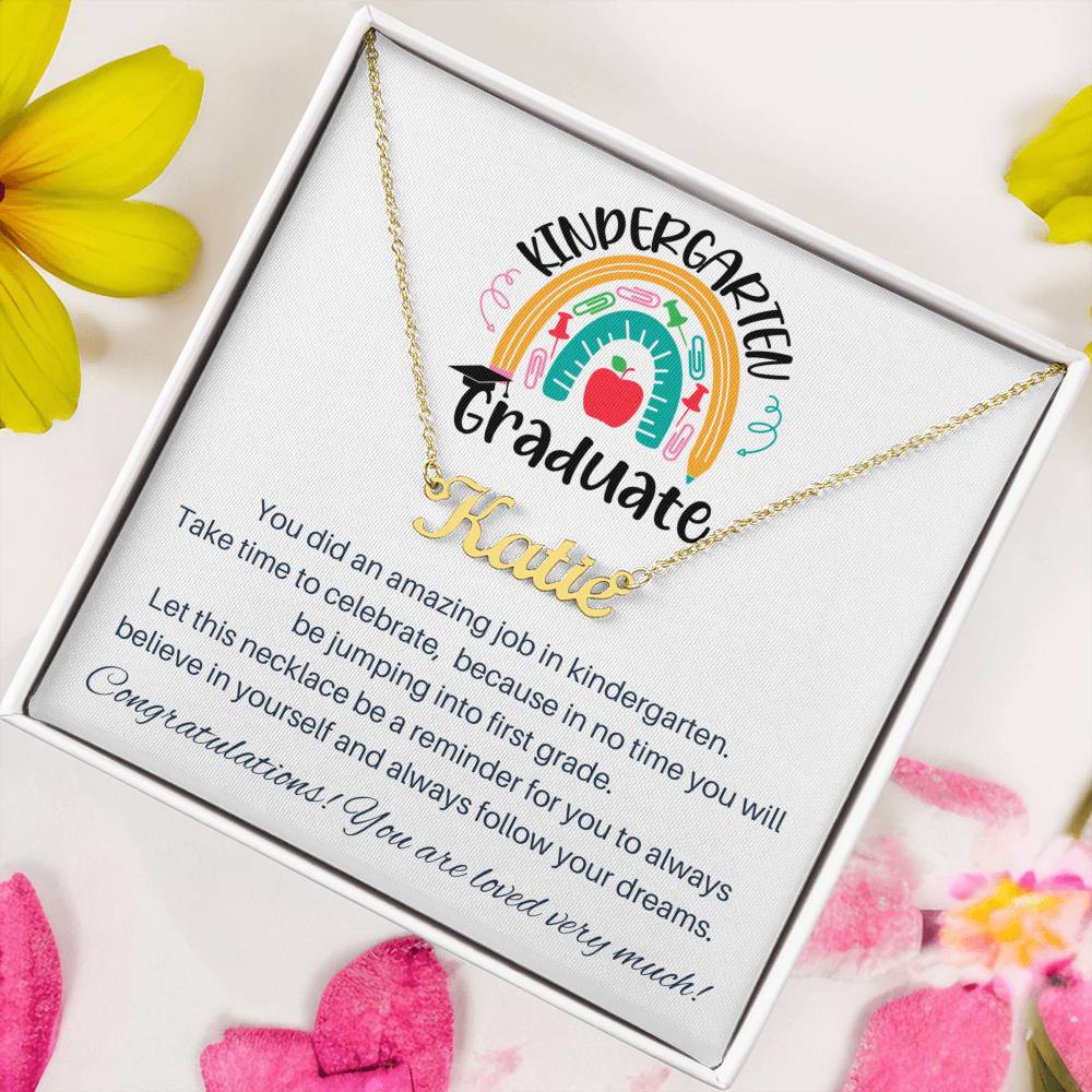 Kindergarten Graduation Gift - Custom Name Necklace 1