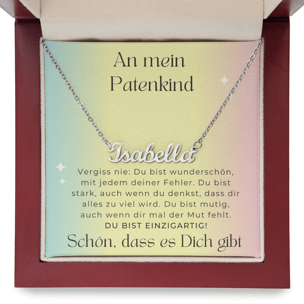 An Mein Patenkind - Du Bist Mutig - Custom Name Necklace