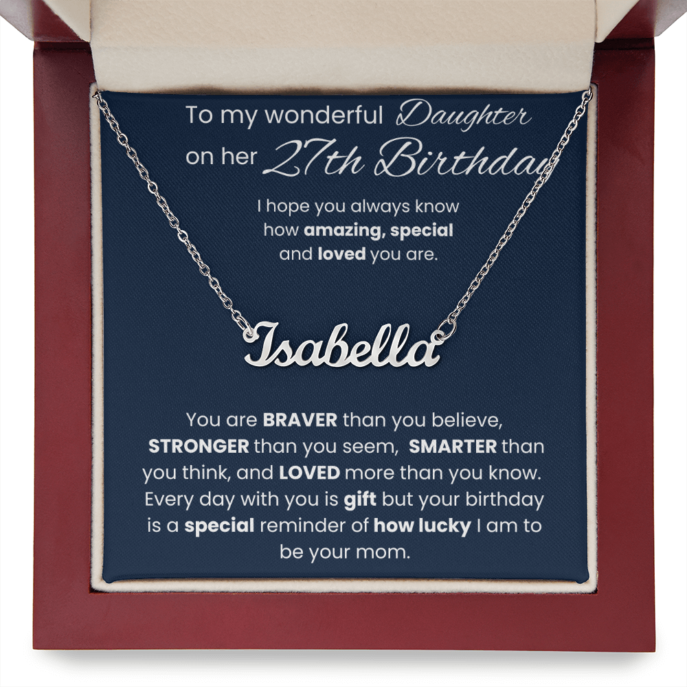 27th Birthday Personalized Gift - Custom Name Necklace
