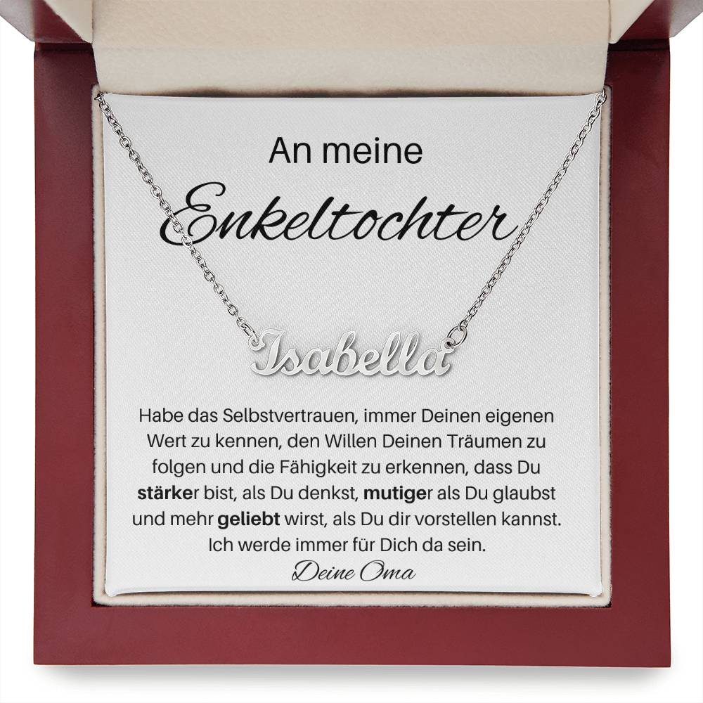 An Meine Enkeltochter - Immer Deinen Eigenen Wert Zu Kennen - Personalisierte Namenskette