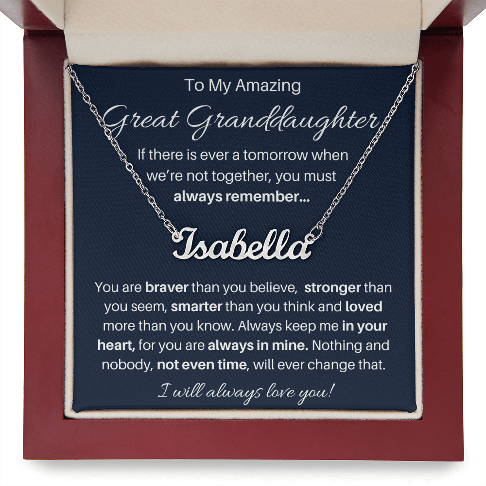 To My Beautiful Great Granddaughter Personalized Name Necklace