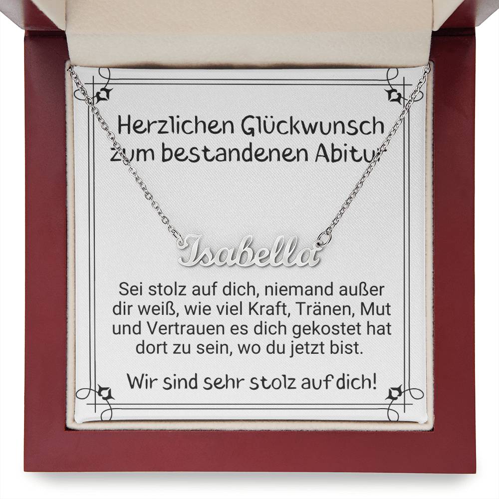 Herzlichen Glückwunsch Zum Bestandenen Abitur - Custom Name Necklace