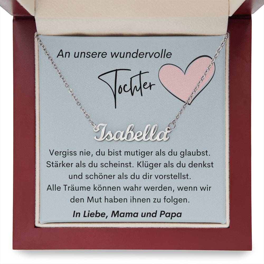 An Unsere Wundervolle Tochter – Alle Träume Können Wahr Werden – Custom Name Necklace